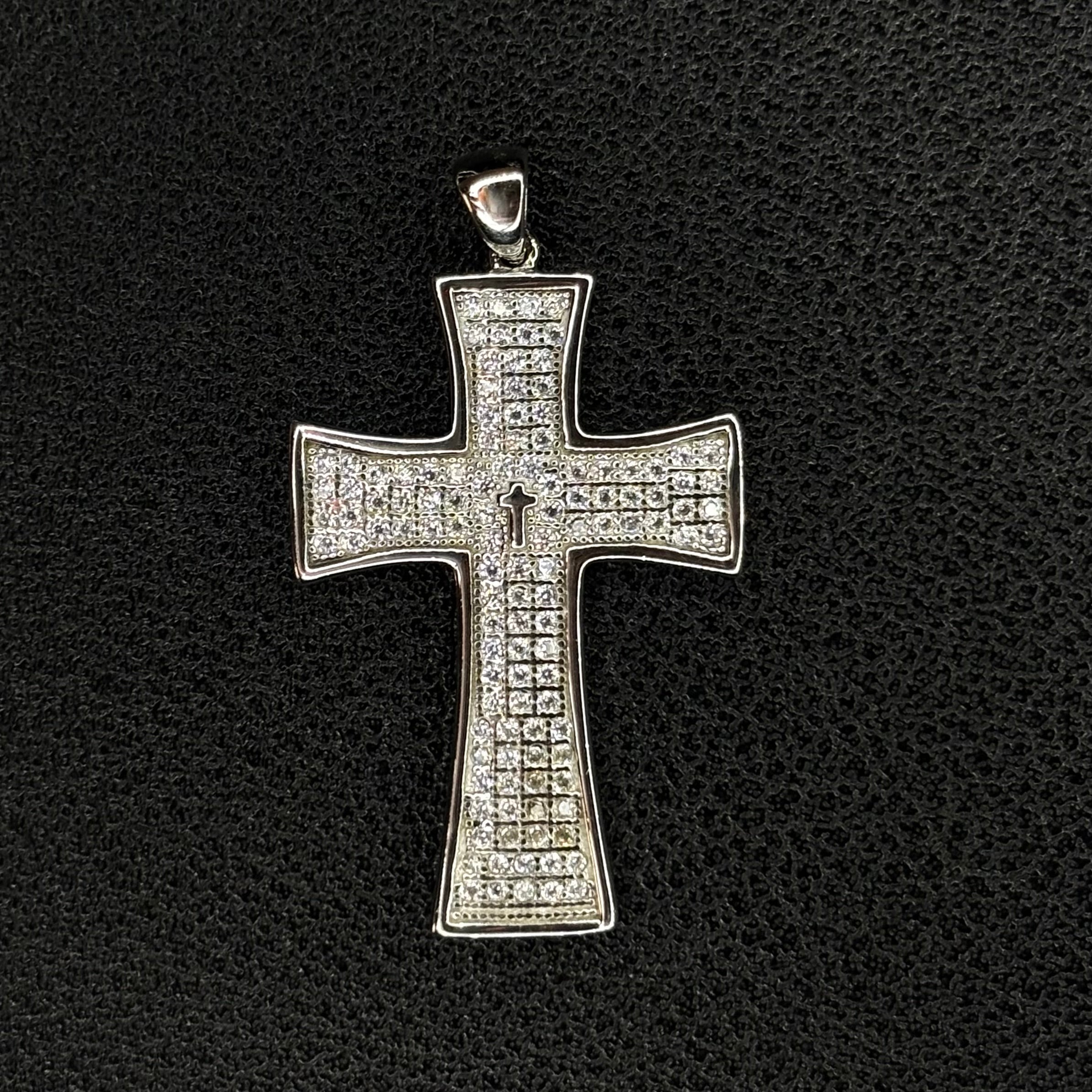 Iced Small Cross Pendant