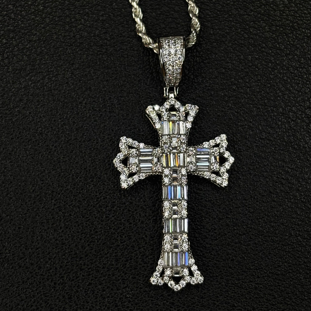 Iced Cross Baguette #2 pendant