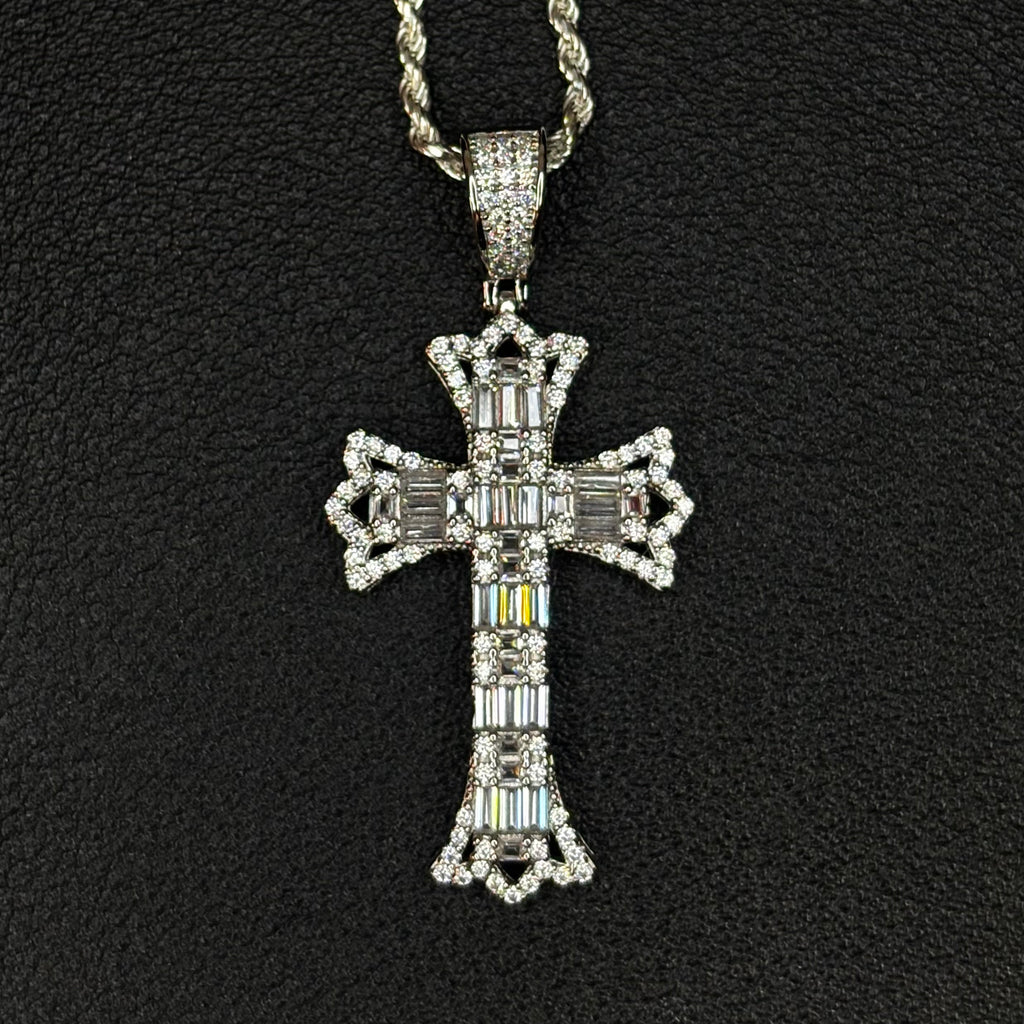 Iced Cross Baguette #2 pendant