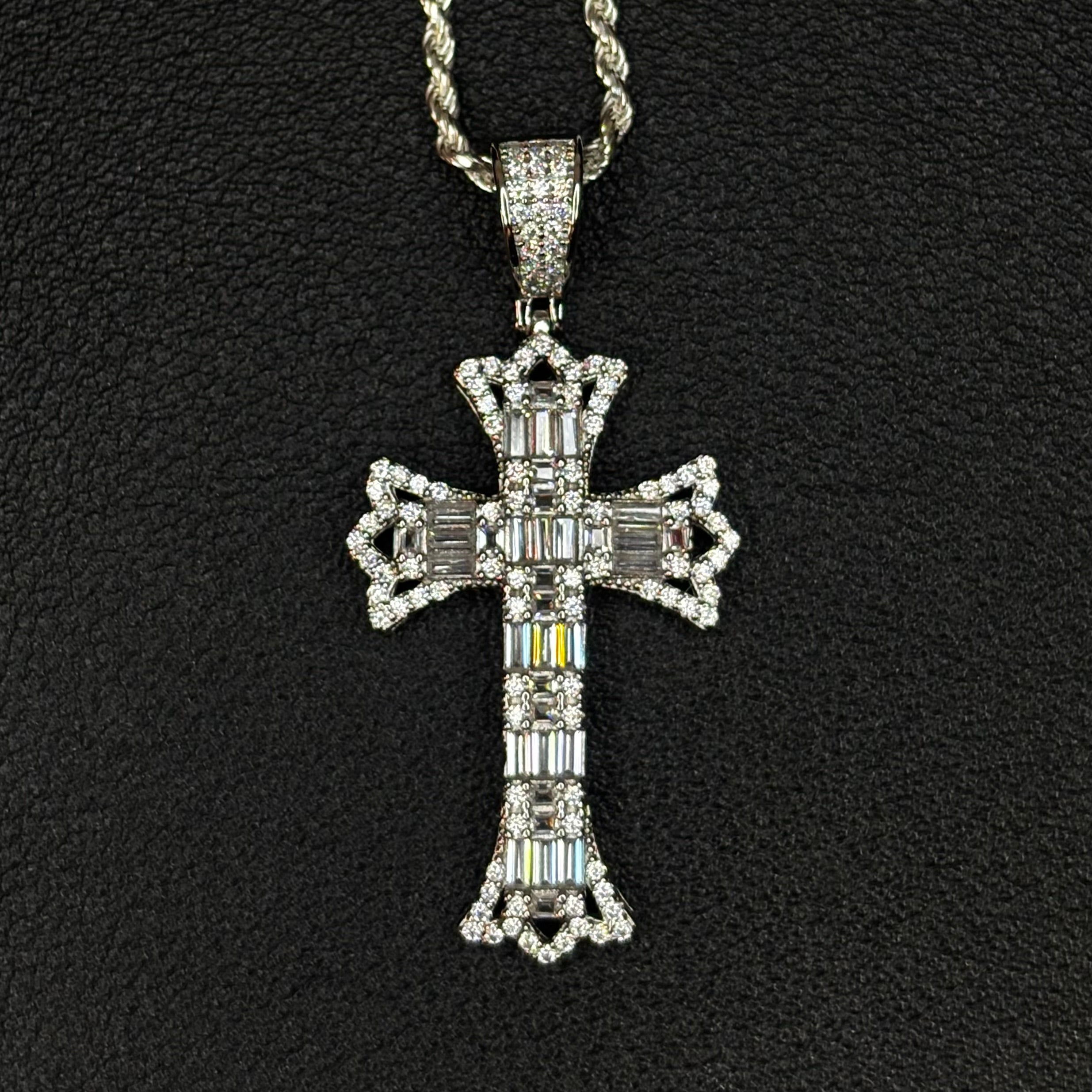 Iced Cross Baguette #2 pendant