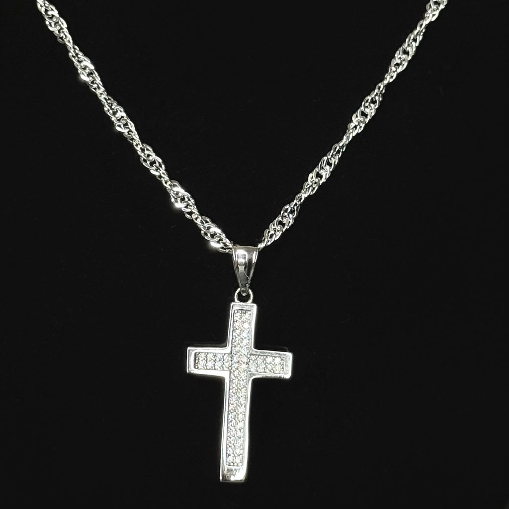 Moissanite Slim Cross Pendant