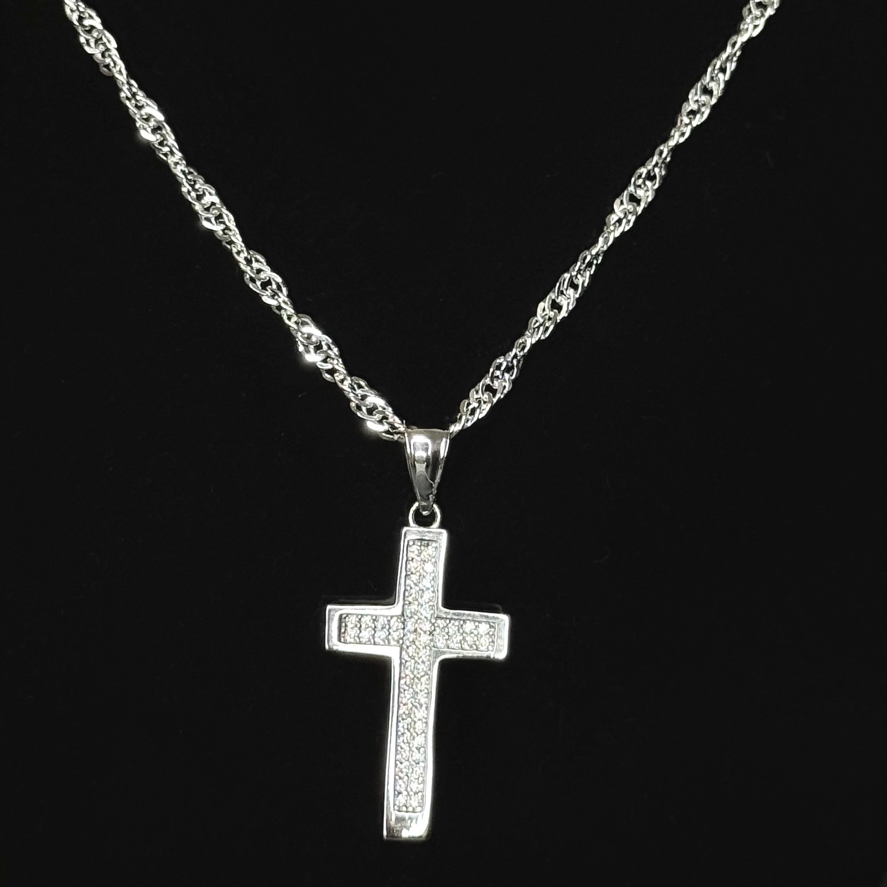 Moissanite Slim Cross Pendant