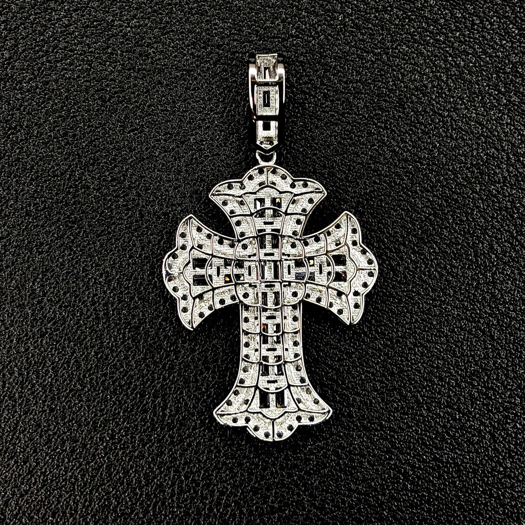 Iced Baguette Cross Pendant