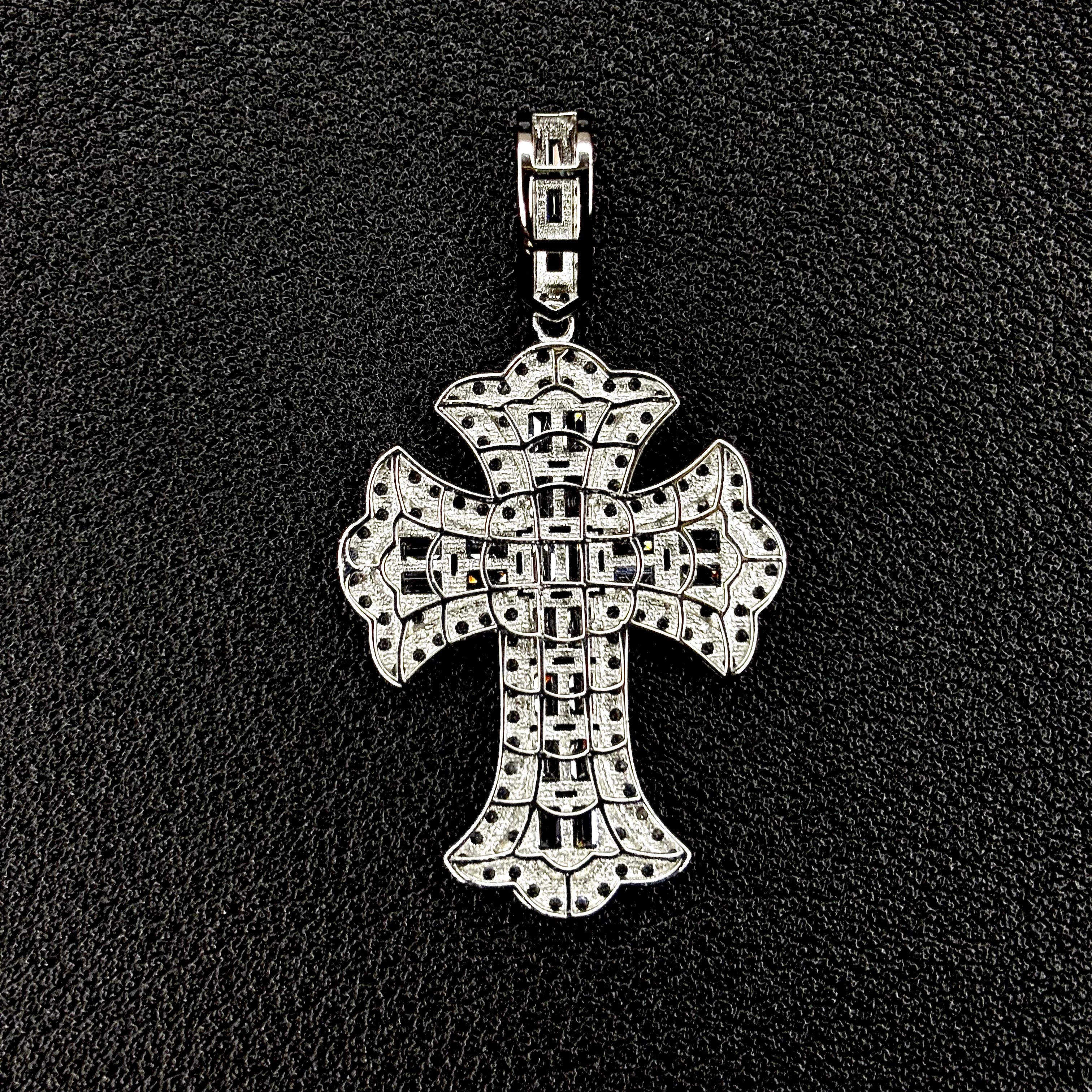 Iced Baguette Cross Pendant