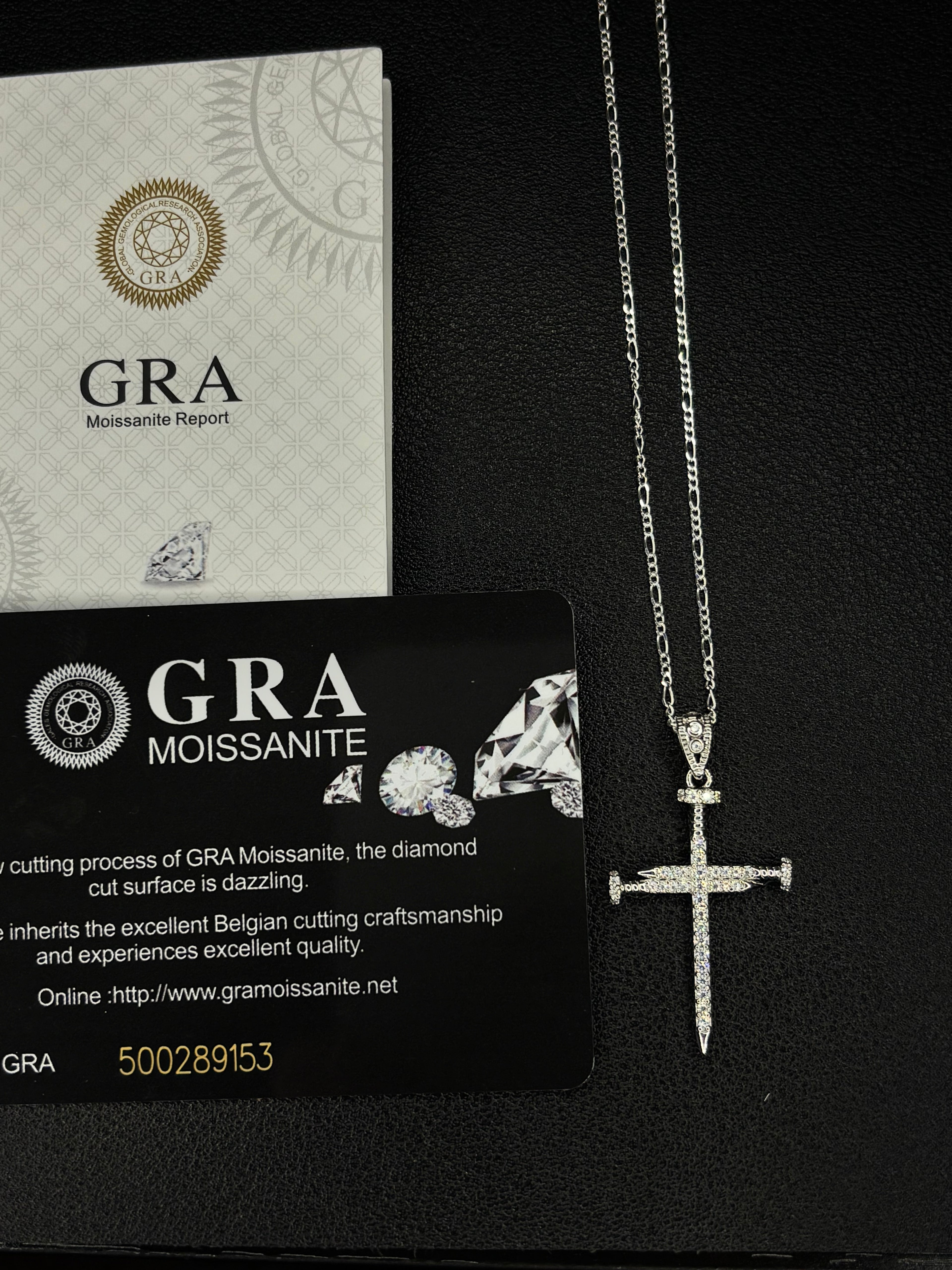 Nail Cross Moissanite Pendant