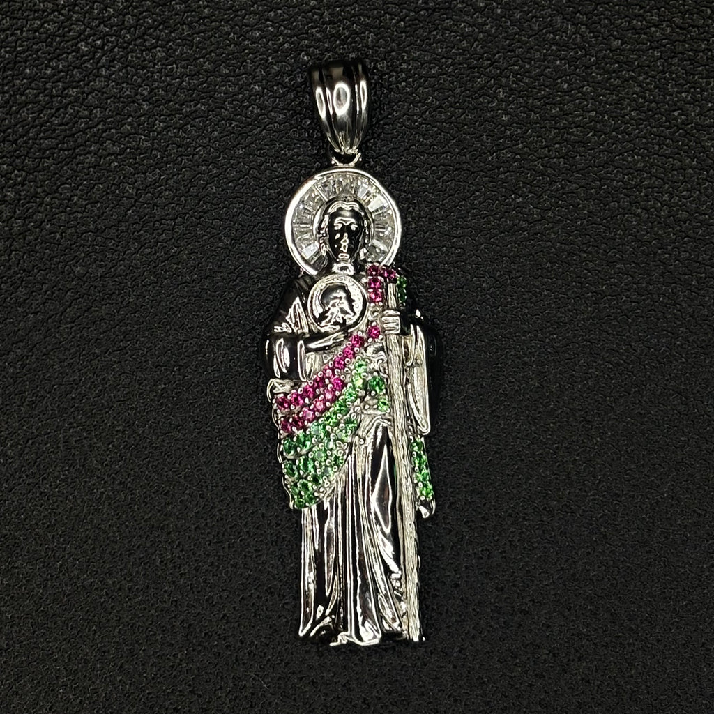Iced colored St jude Pendant