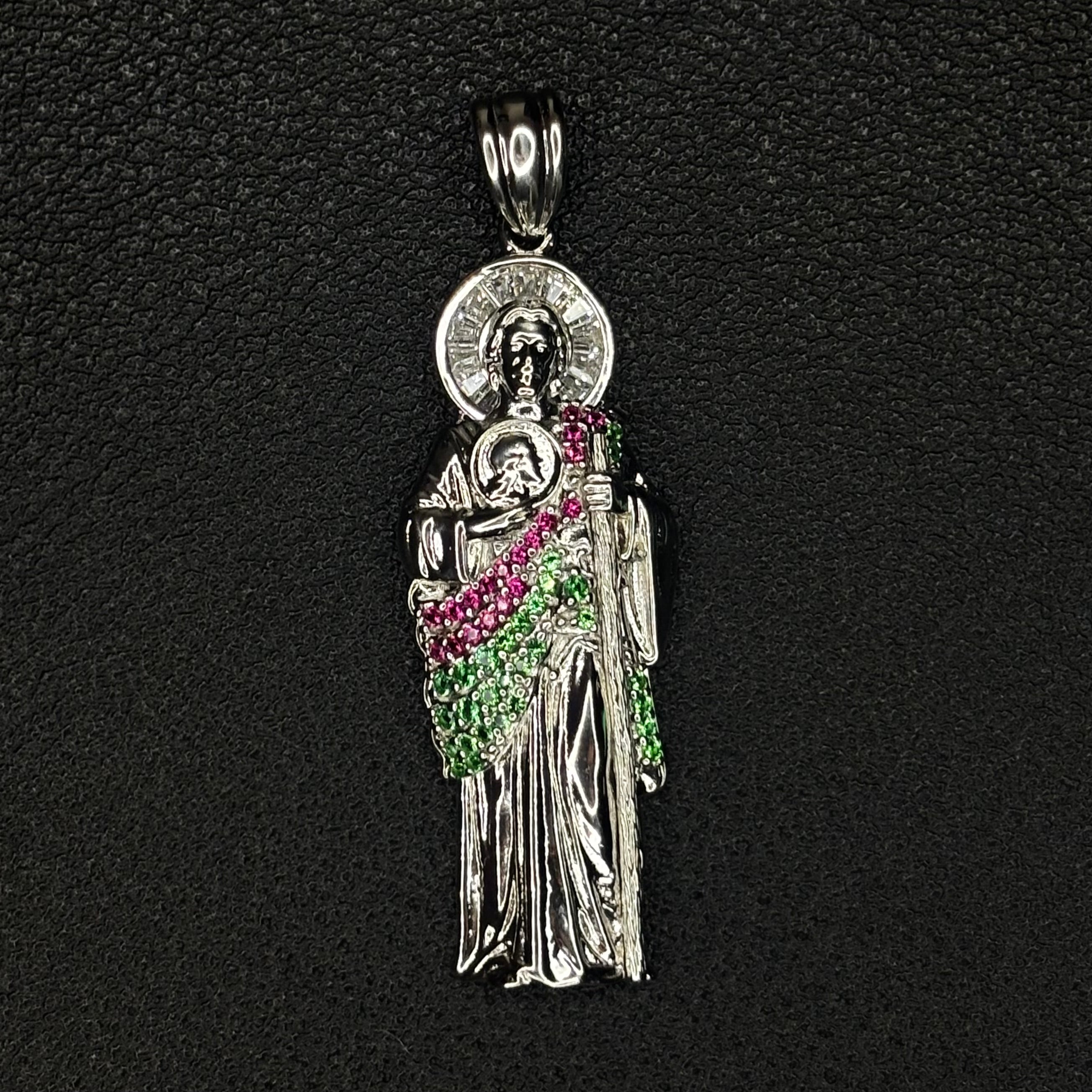 Iced colored St jude Pendant