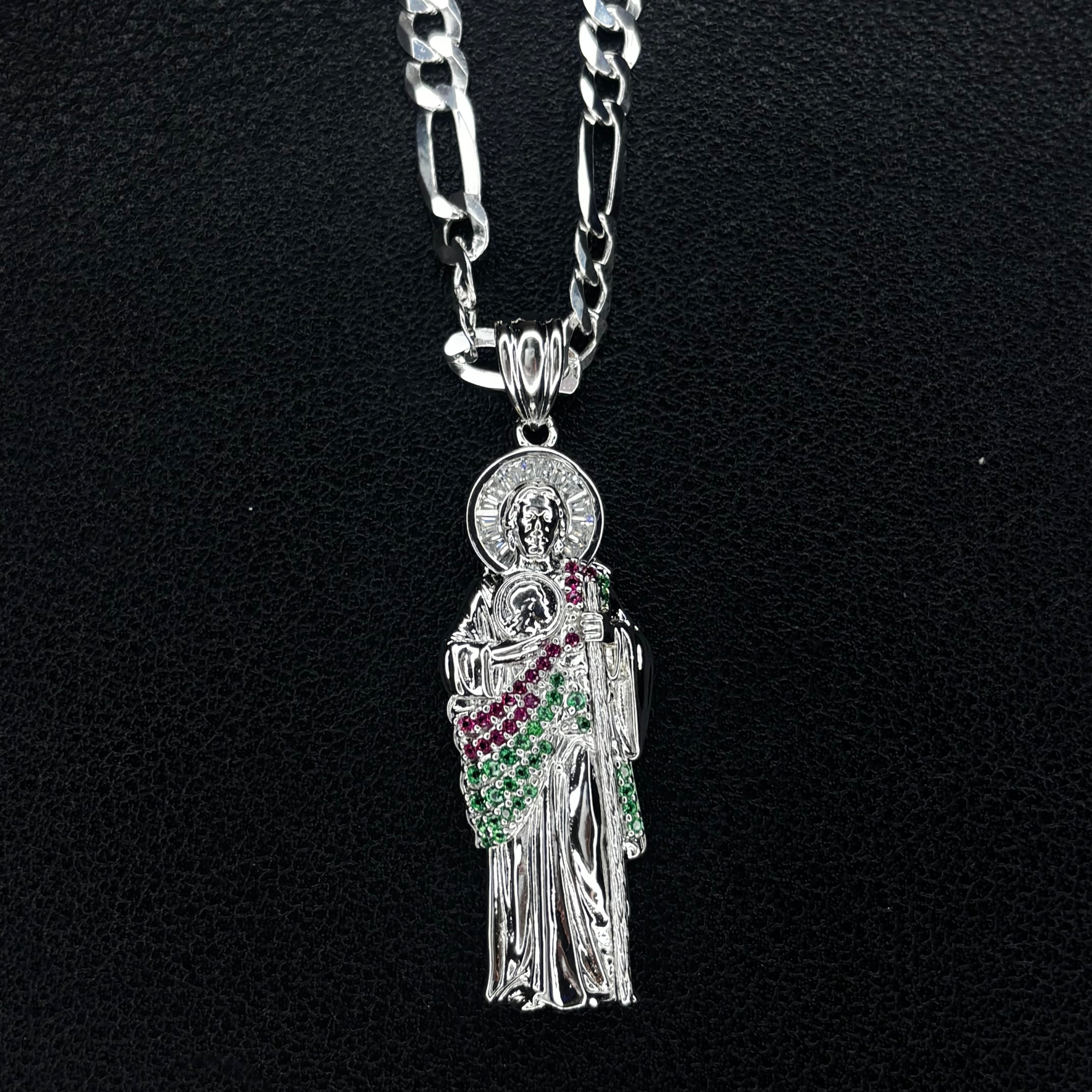 Iced colored St jude Pendant