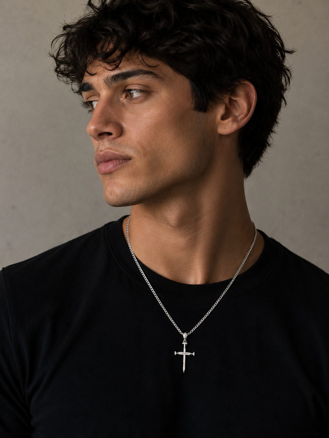 Nail Cross Moissanite Pendant