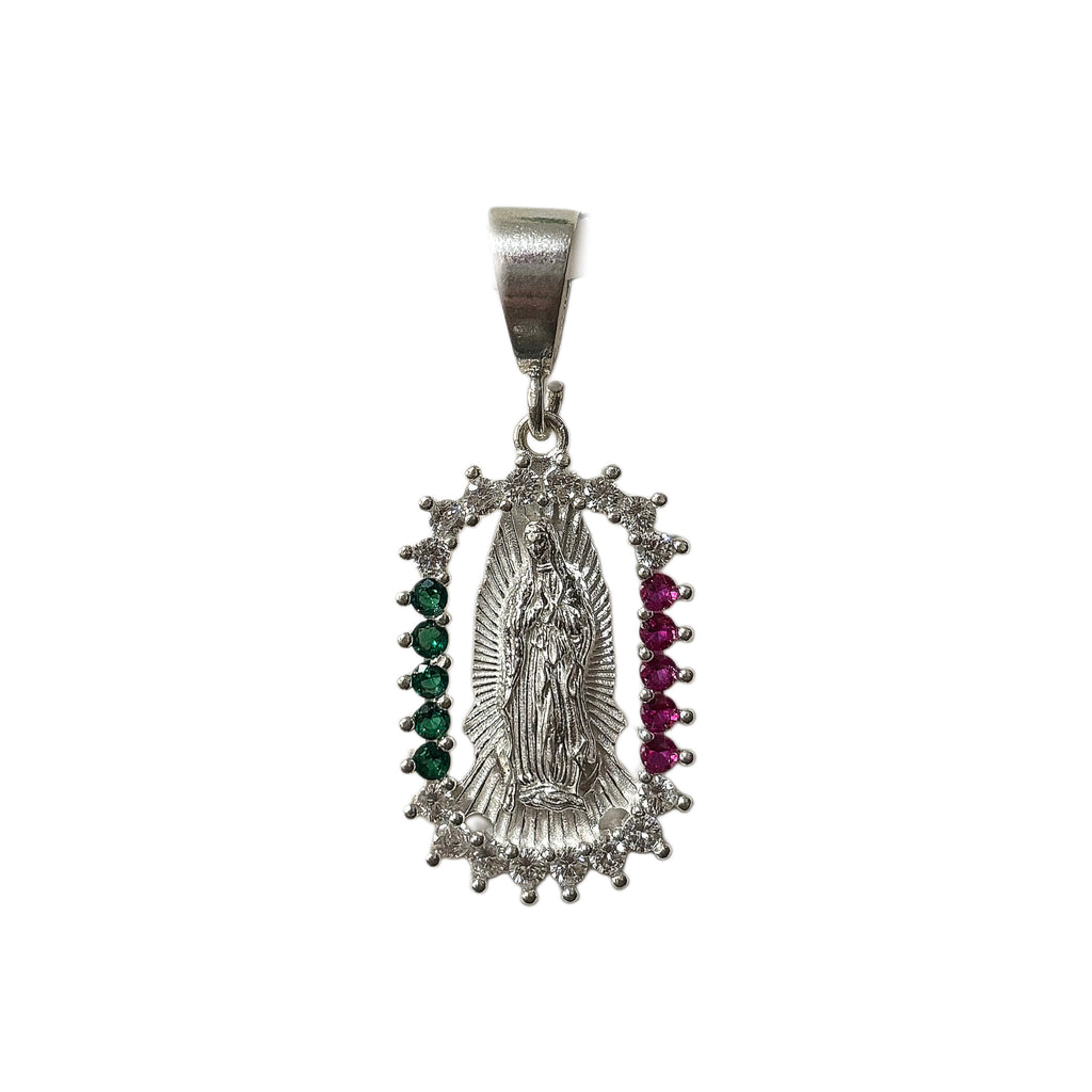 Virgin Mary Iced Green Red Clear #2 Pendant
