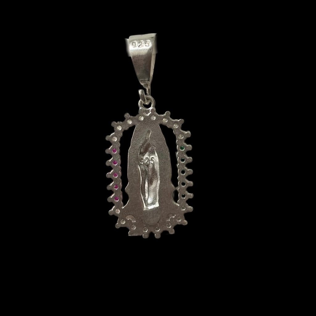 Virgin Mary Iced Green Red Clear #2 Pendant