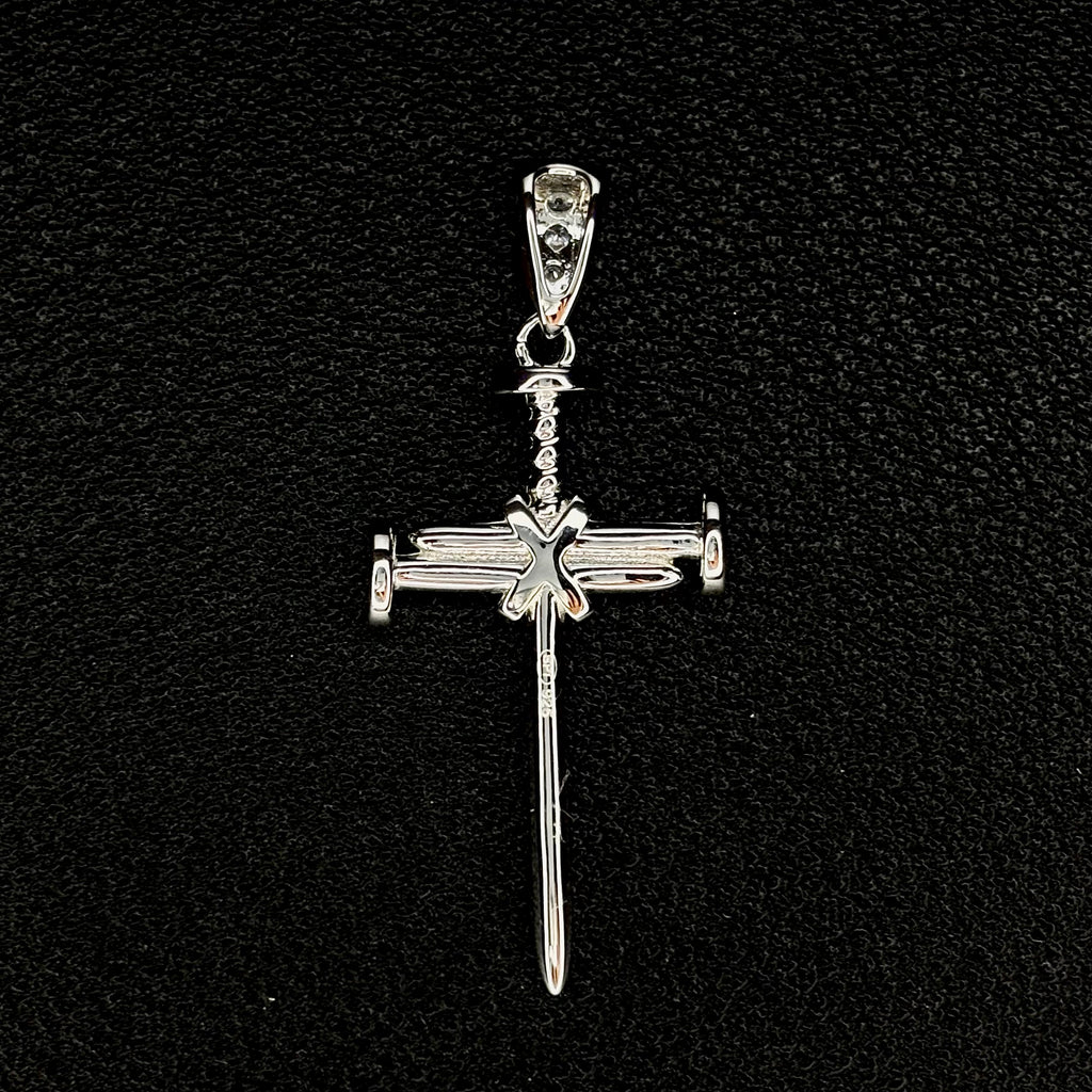 Iced Nail Cross Pendant