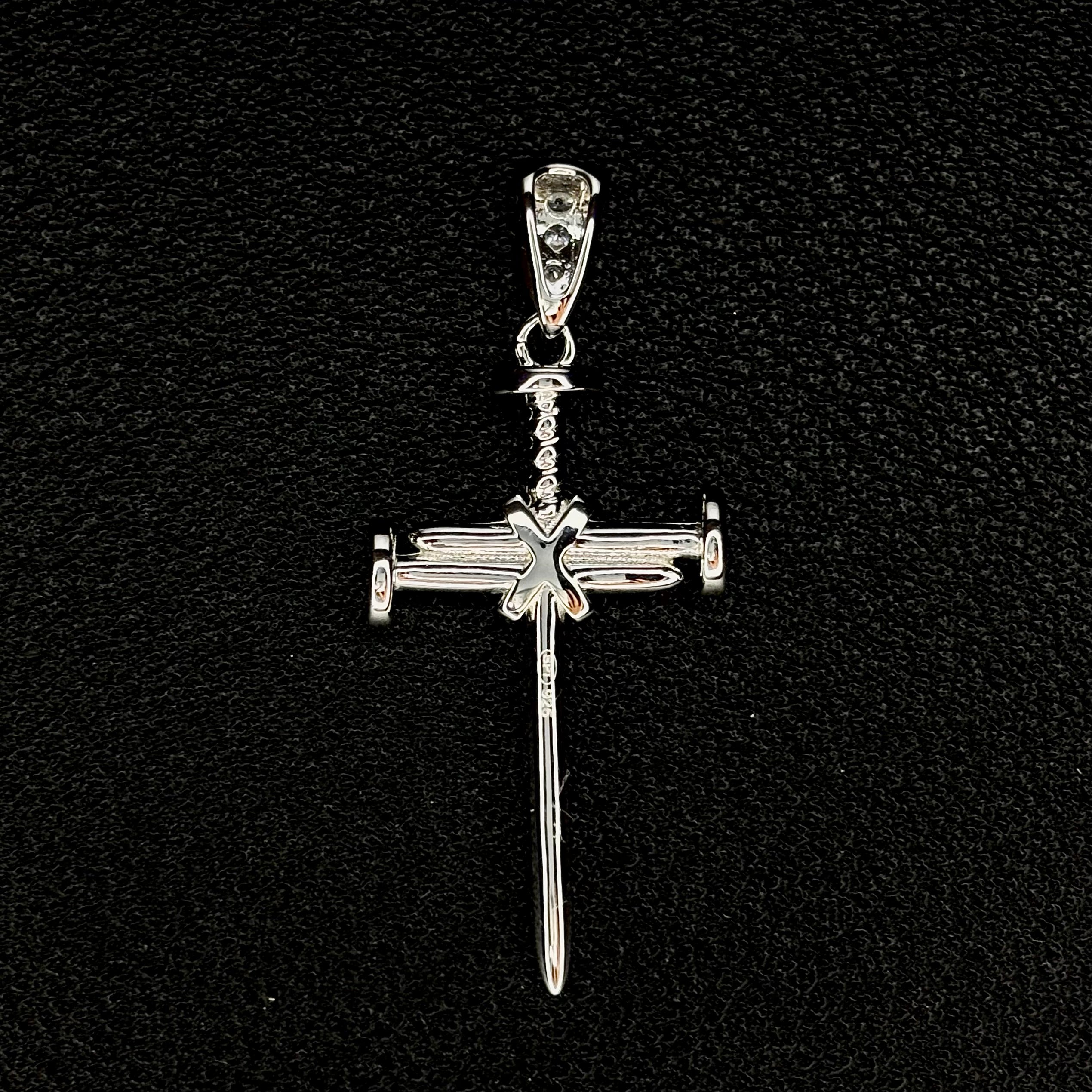Iced Nail Cross Pendant